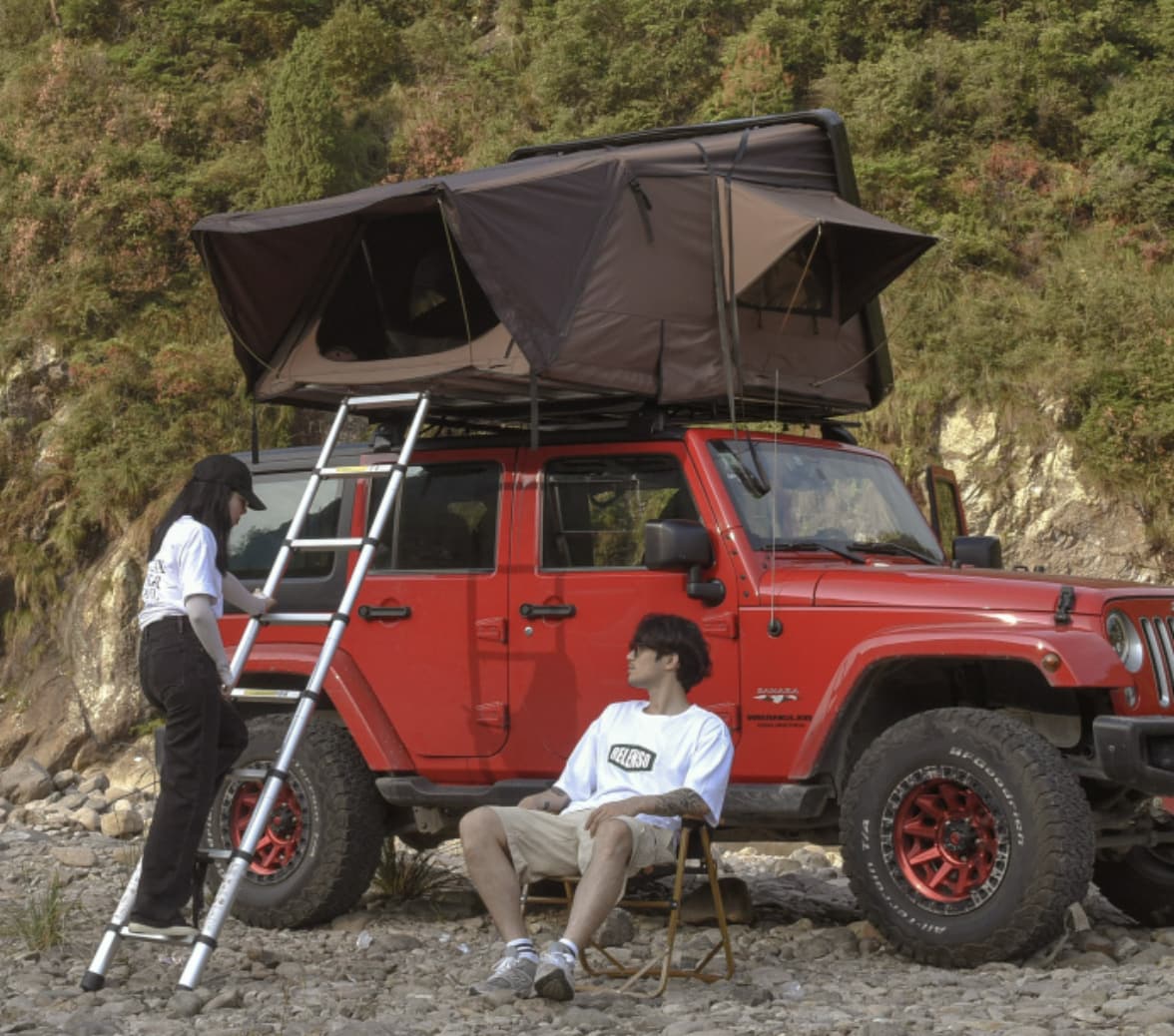 ABS Hard Shell Roof Top Tent Brown