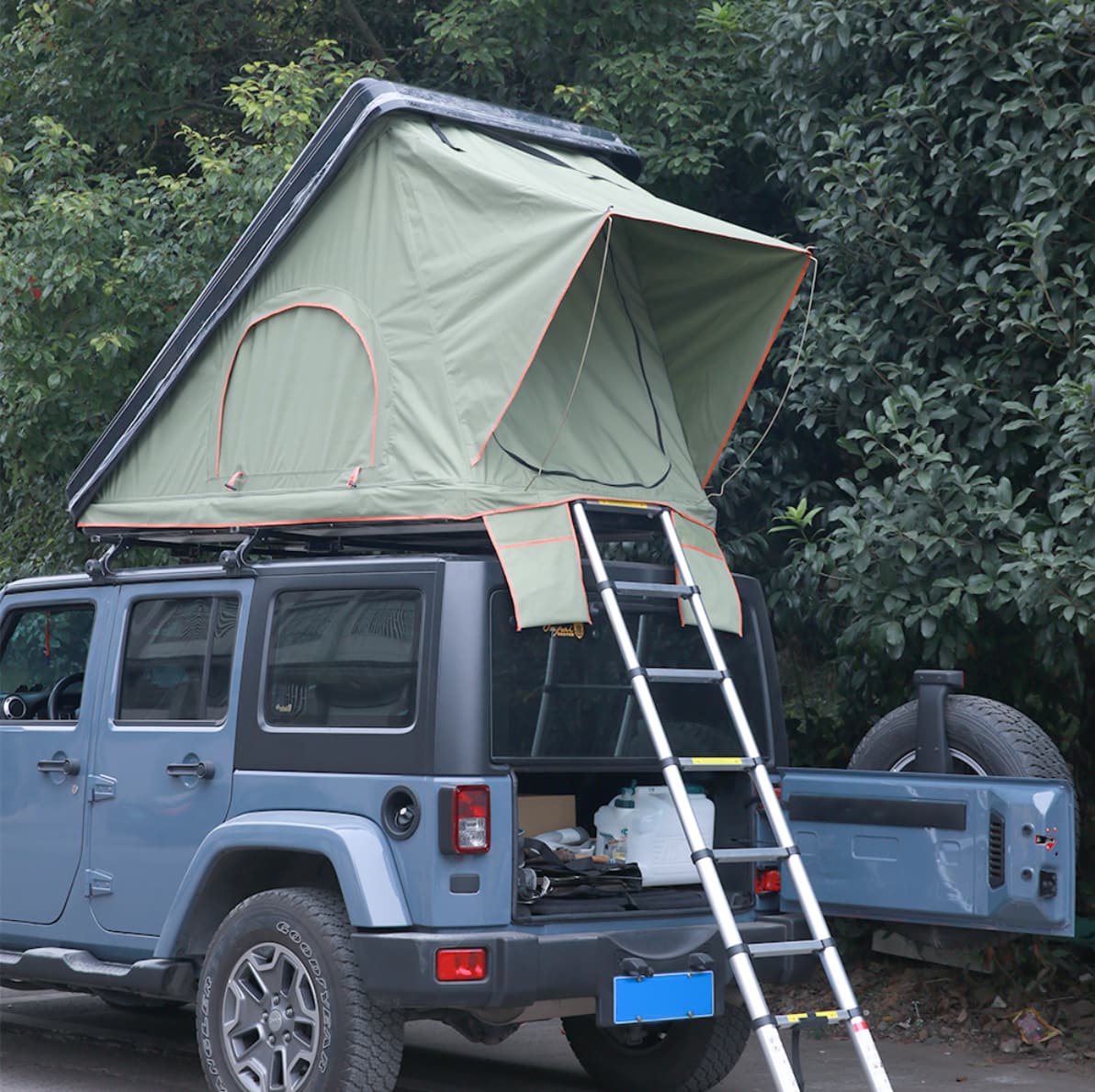 ABS Hard Shell Roof Top Tent Green 4