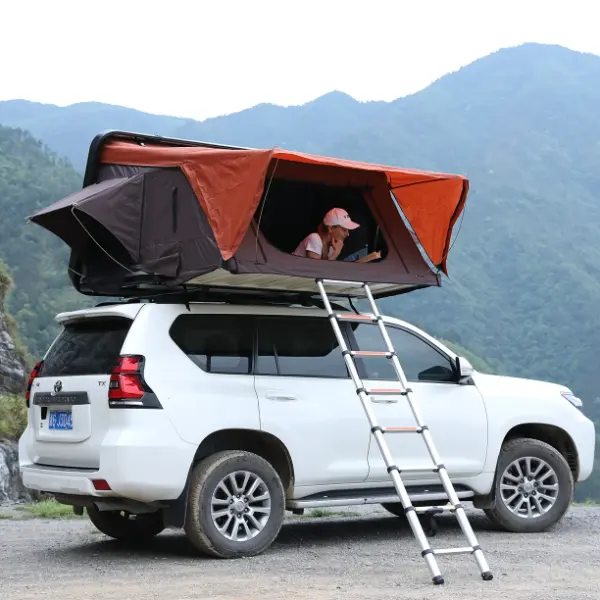 ABS Hard Shell Roof Top Tent Orange 2