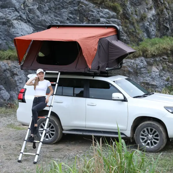 ABS Hard Shell Roof Top Tent Orange 7