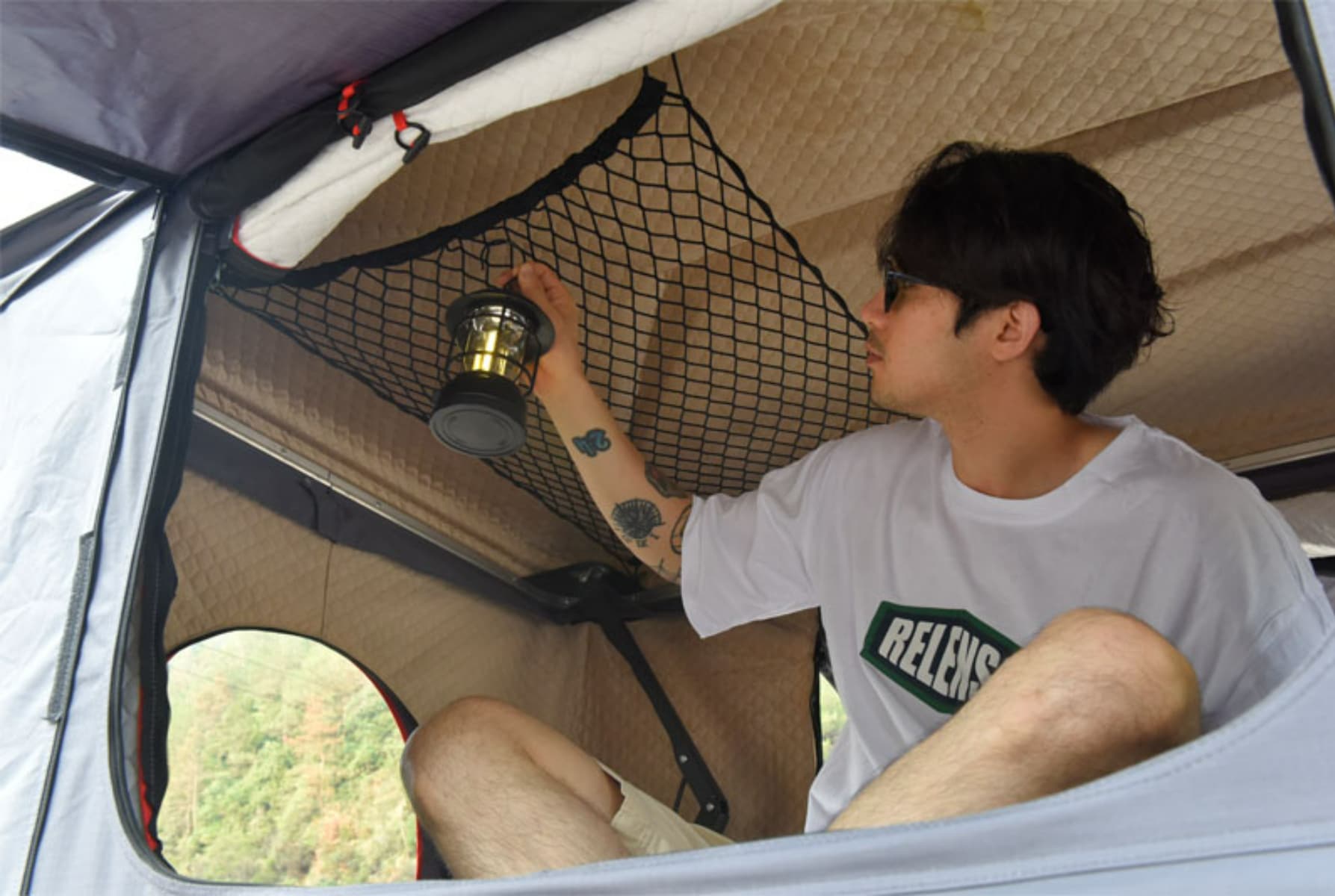 ABS Hard Shell Roof Top Tent Winter with Cotton Section 3