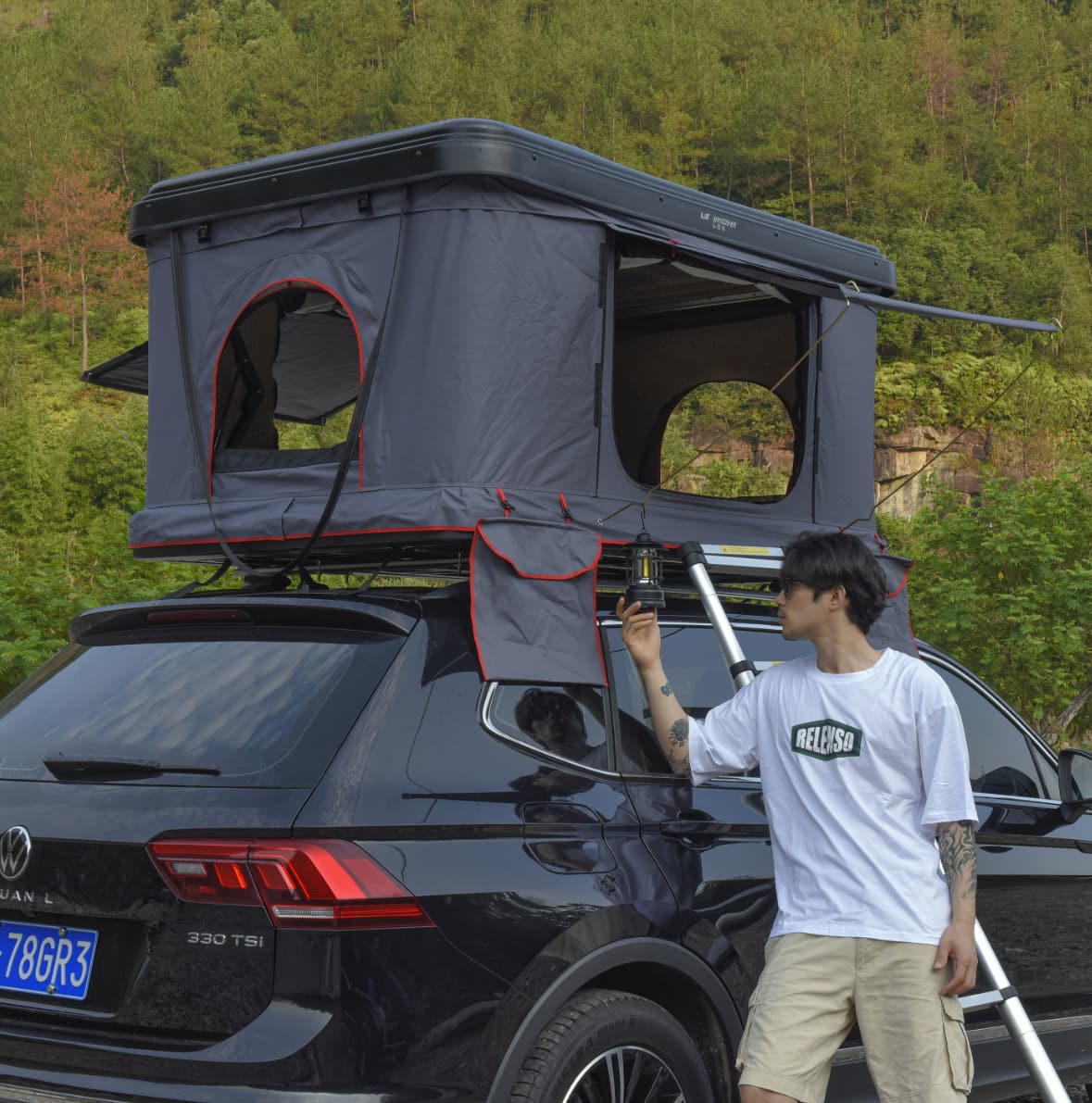 ABS Hard Shell Roof Top Tent Winter with Cotton Section 6